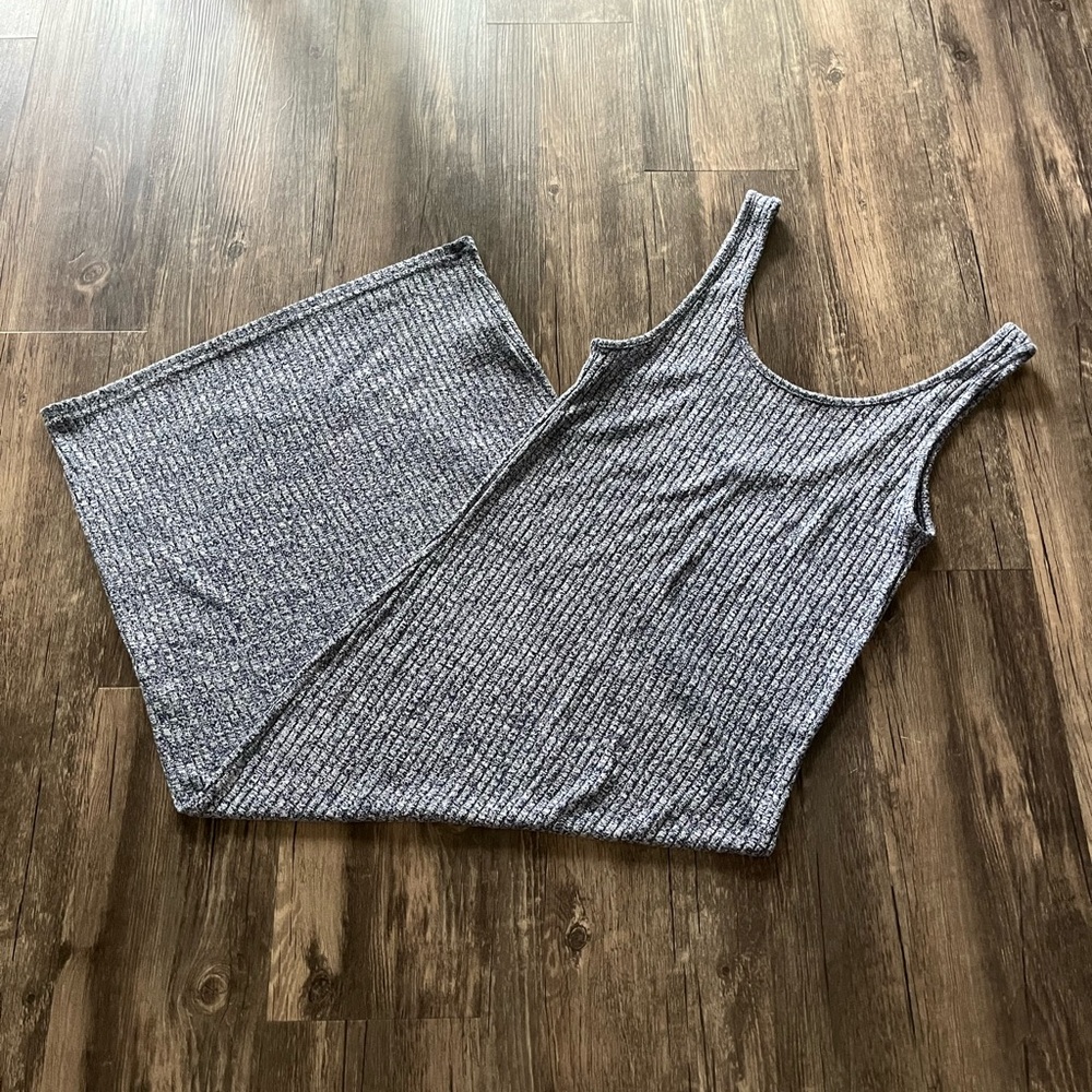 Ribbed Heathered Navy Dress